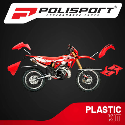 Polisport Motocross (MX) Replica Plastic Kit for BETA RR 2T & 4T (2013–2017) Dirt Bike – OEM Quality, Durable, Flexible & Perfect Fit – Red