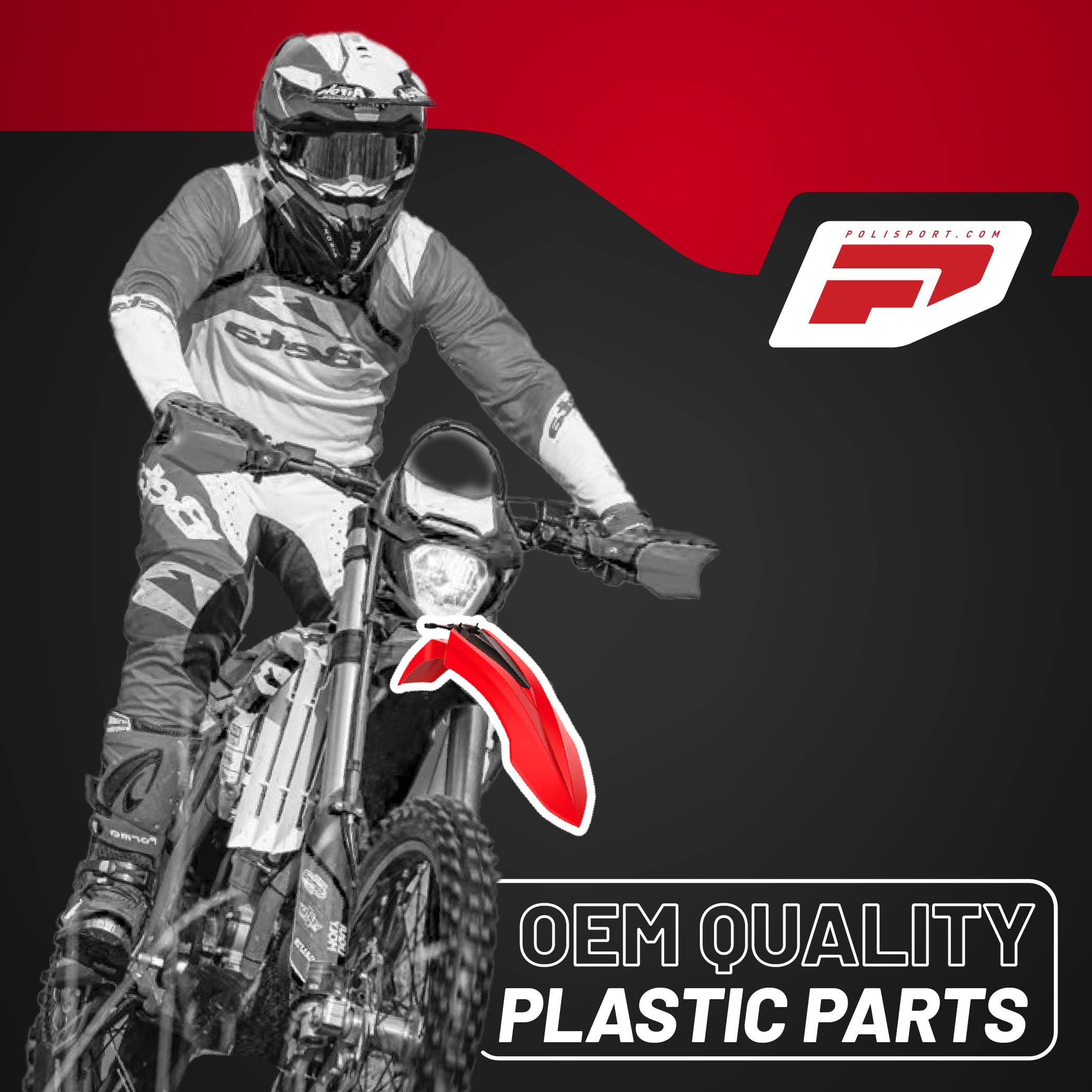 Polisport Motocross (MX) Replica Plastic Kit for BETA RR 2T & 4T (2013–2017) Dirt Bike – OEM Quality, Durable, Flexible & Perfect Fit – Red