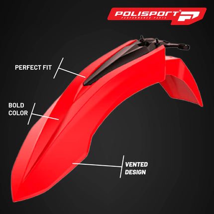 Polisport Motocross (MX) Replica Plastic Kit for BETA RR 2T & 4T (2013–2017) Dirt Bike – OEM Quality, Durable, Flexible & Perfect Fit – Red
