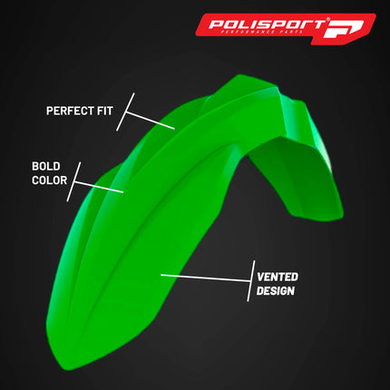 Polisport Motocross (MX) Replica Plastic Kit for Kawasaki KX 250F (2017-20) Dirt Bike– OEM Quality, Durable, Flexible & Perfect Fit – Green/Black