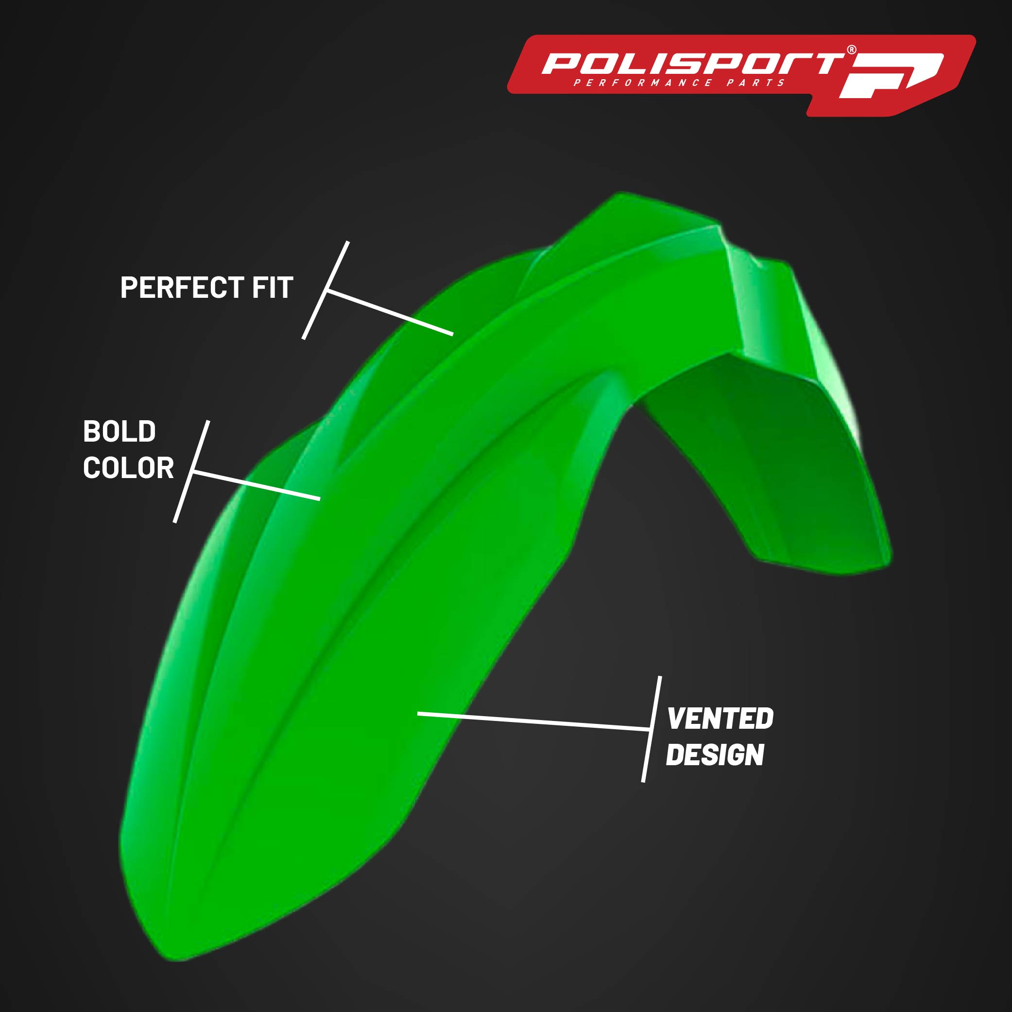 Polisport Motocross (MX) Replica Plastic Kit for Kawasaki KX 250F (2017-20) Dirt Bike– OEM Quality, Durable, Flexible & Perfect Fit – Green/Black