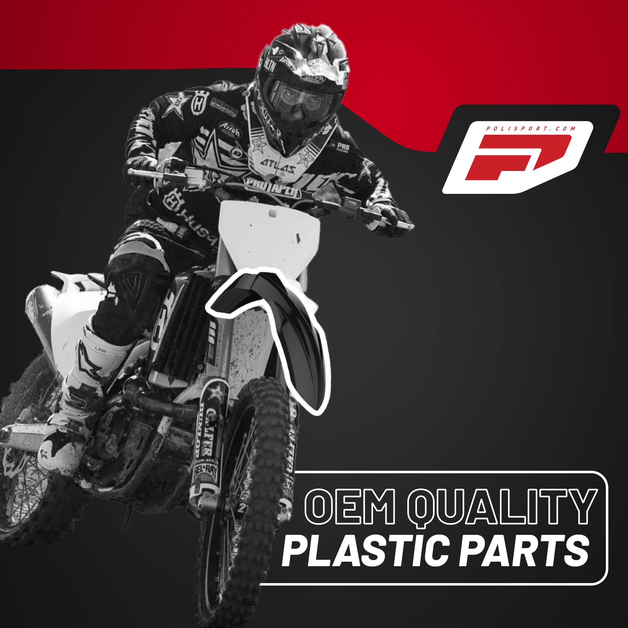 Polisport Motocross (MX) Replica Plastic Kit for Kawasaki KX 250F (2017-20) Dirt Bike – OEM Quality, Durable, Flexible & Perfect Fit – Black
