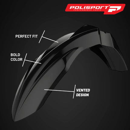 Polisport Motocross (MX) Replica Plastic Kit for Kawasaki KX 250F (2017-20) Dirt Bike – OEM Quality, Durable, Flexible & Perfect Fit – Black