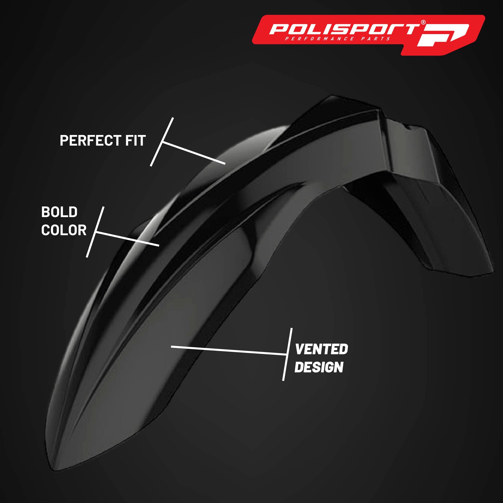 Polisport Motocross (MX) Replica Plastic Kit for Kawasaki KX 250F (2017-20) Dirt Bike – OEM Quality, Durable, Flexible & Perfect Fit – Black