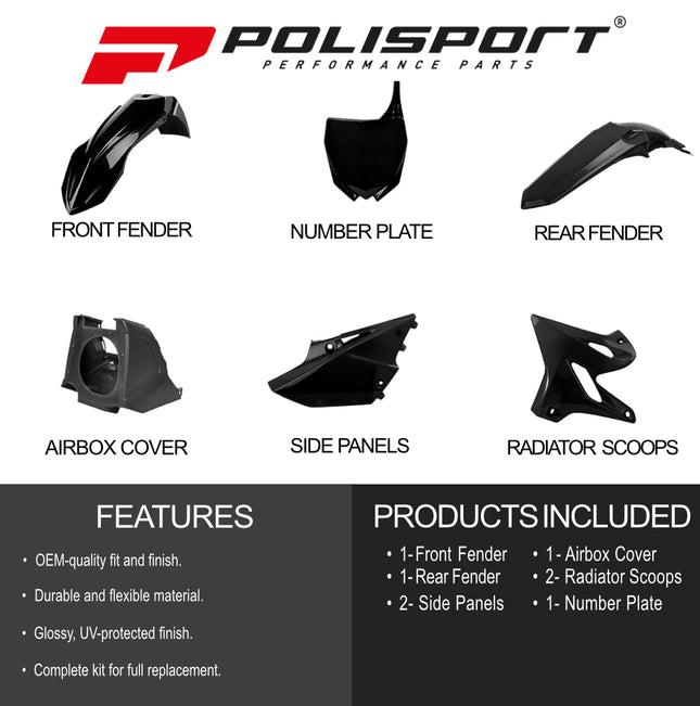 Polisport Motocross (MX) Restyling Kit for Yamaha YZ 125/250 (2002-21) Dirt Bike