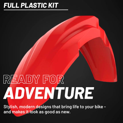 Polisport Motocross (MX) Replica Plastic Kit for Honda CRF 450R (2017-20) Dirt Bike – OEM Quality, Durable, Flexible & Perfect Fit – Red/White/Black