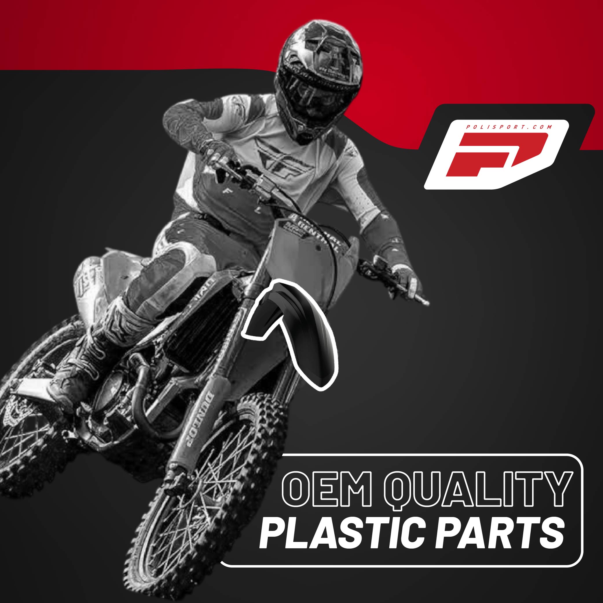 Polisport Motocross (MX) Replica Plastic Kit for Honda CRF 450R (2017-20) Dirt Bike – OEM Quality, Durable, Flexible & Perfect Fit – Black