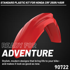 Polisport Full Plastic Kit for Honda CRF 250R (2018-21) OEM Quality Restyling Kit with Superior Fit, Flexibility, and Durability (Red)