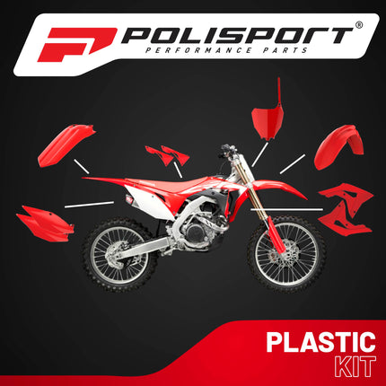 Polisport Motocross (MX) Replica Plastic Kit for Honda CRF 450R (2017-20) Dirt Bike – OEM Quality, Durable, Flexible & Perfect Fit – Red
