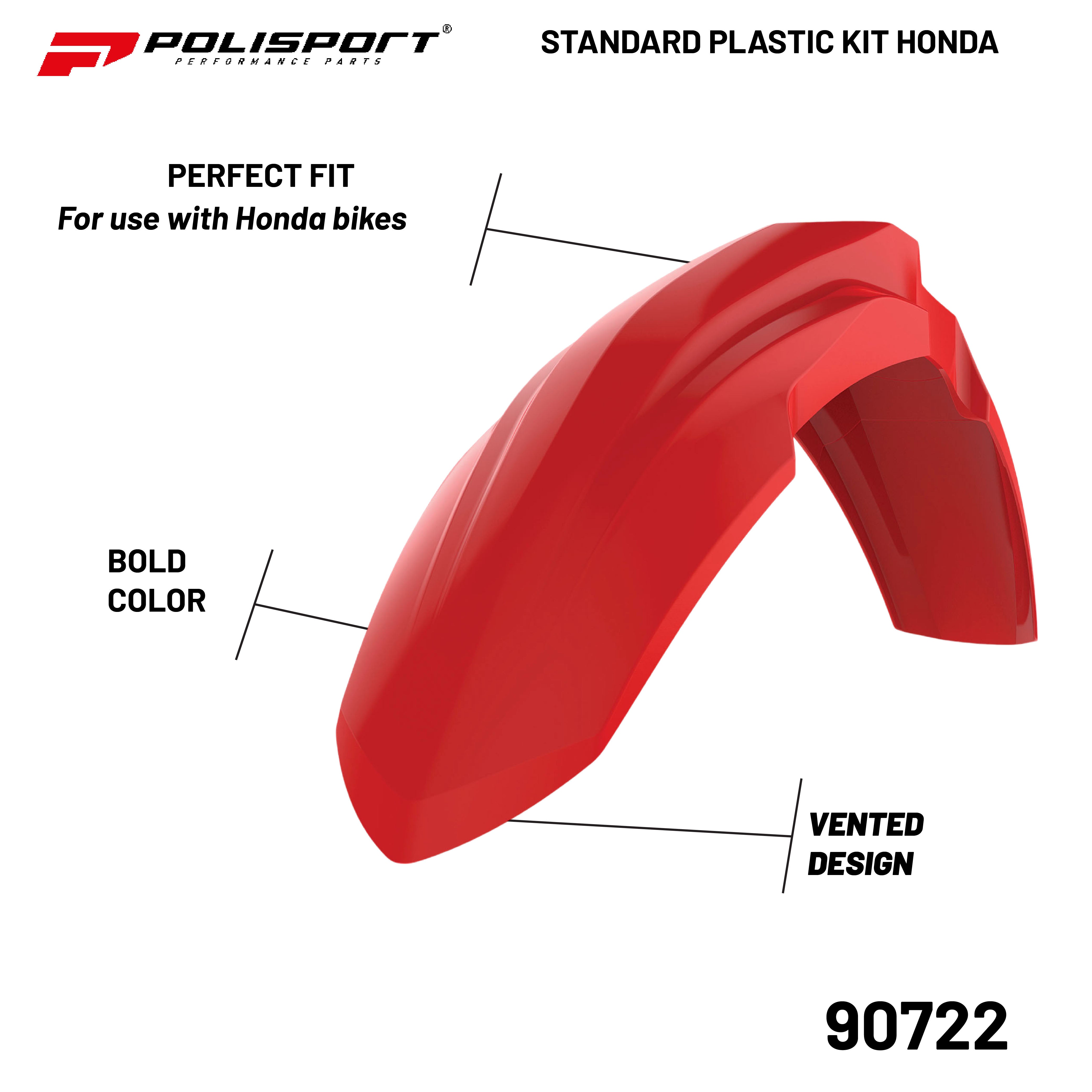 Polisport Full Plastic Kit for Honda CRF 250R (2018-21) OEM Quality Restyling Kit with Superior Fit, Flexibility, and Durability (Red)