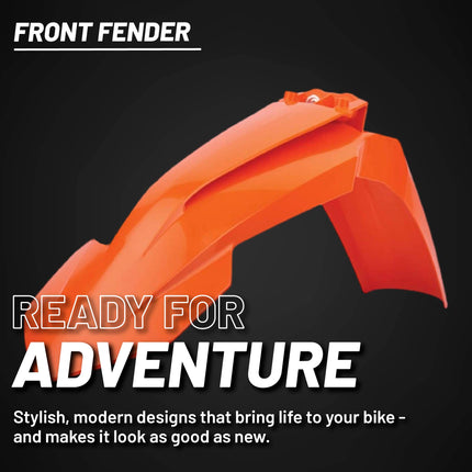 Polisport Motocross (MX) Front Fender for KTM EXC/EXC-F & SX/SX-F (2007-2013) Dirt Bike- OEM Quality, Durable, Flexible & Perfect Fit - Orange