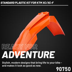 Polisport Full Plastic Kit for KTM XC/XC-F (2016-18) OEM Quality Restyling Kit with Superior Fit, Flexibility, and Durability (Orange/White)