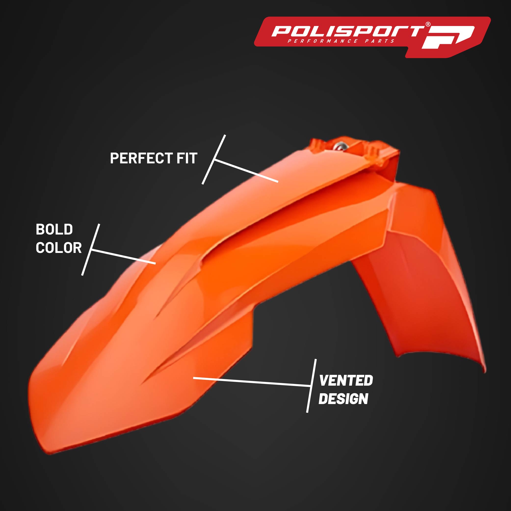 Polisport Motocross (MX) Replica Plastic Kit for KTM XC/XC-F (2016-18) Dirt Bike – OEM Quality, Durable, Flexible & Perfect Fit – Orange/White