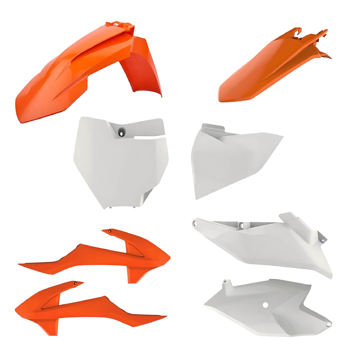 Polisport Motocross (MX) Replica Plastic Kit for KTM SX 85 (2018-24) Dirt Bike – OEM Quality, Durable, Flexible & Perfect Fit – Orange/White