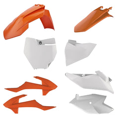 Polisport Full Plastic Kit for KTM SX 85 (2018-24) OEM Quality Restyling Kit with Superior Fit, Flexibility, and Durability (Orange/White)