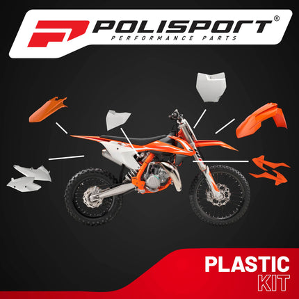 Polisport Motocross (MX) Replica Plastic Kit for KTM SX 85 (2018-24) Dirt Bike – OEM Quality, Durable, Flexible & Perfect Fit – Orange/White
