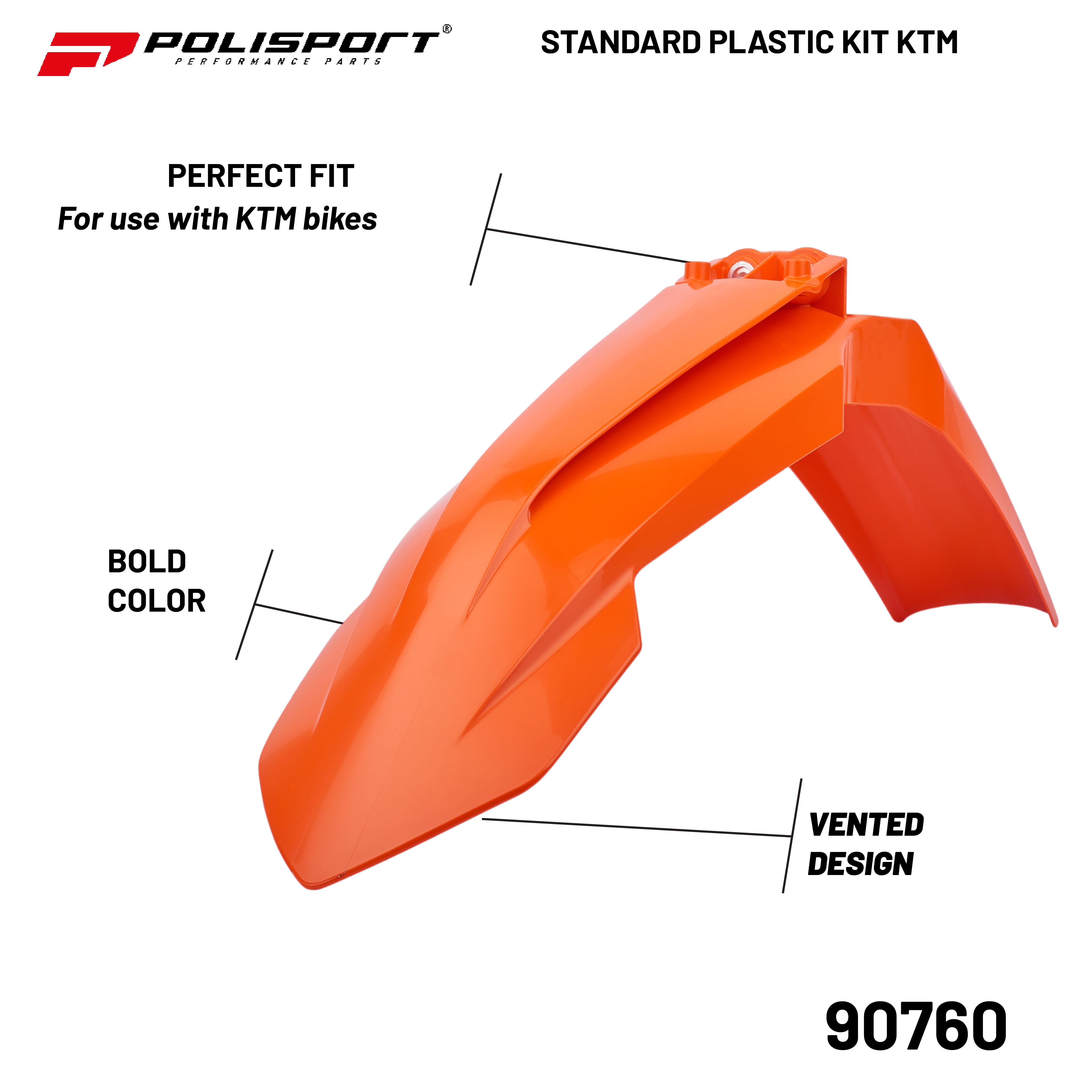 Polisport Full Plastic Kit for KTM SX 85 (2018-24) OEM Quality Restyling Kit with Superior Fit, Flexibility, and Durability (Orange/White)