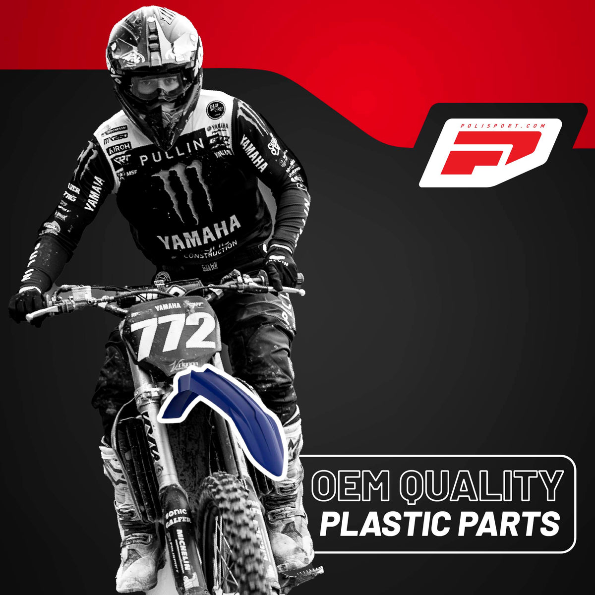 Polisport Motocross (MX) Replica Plastic Kit for Yamaha YZ 450F (2018-22) Dirt Bike