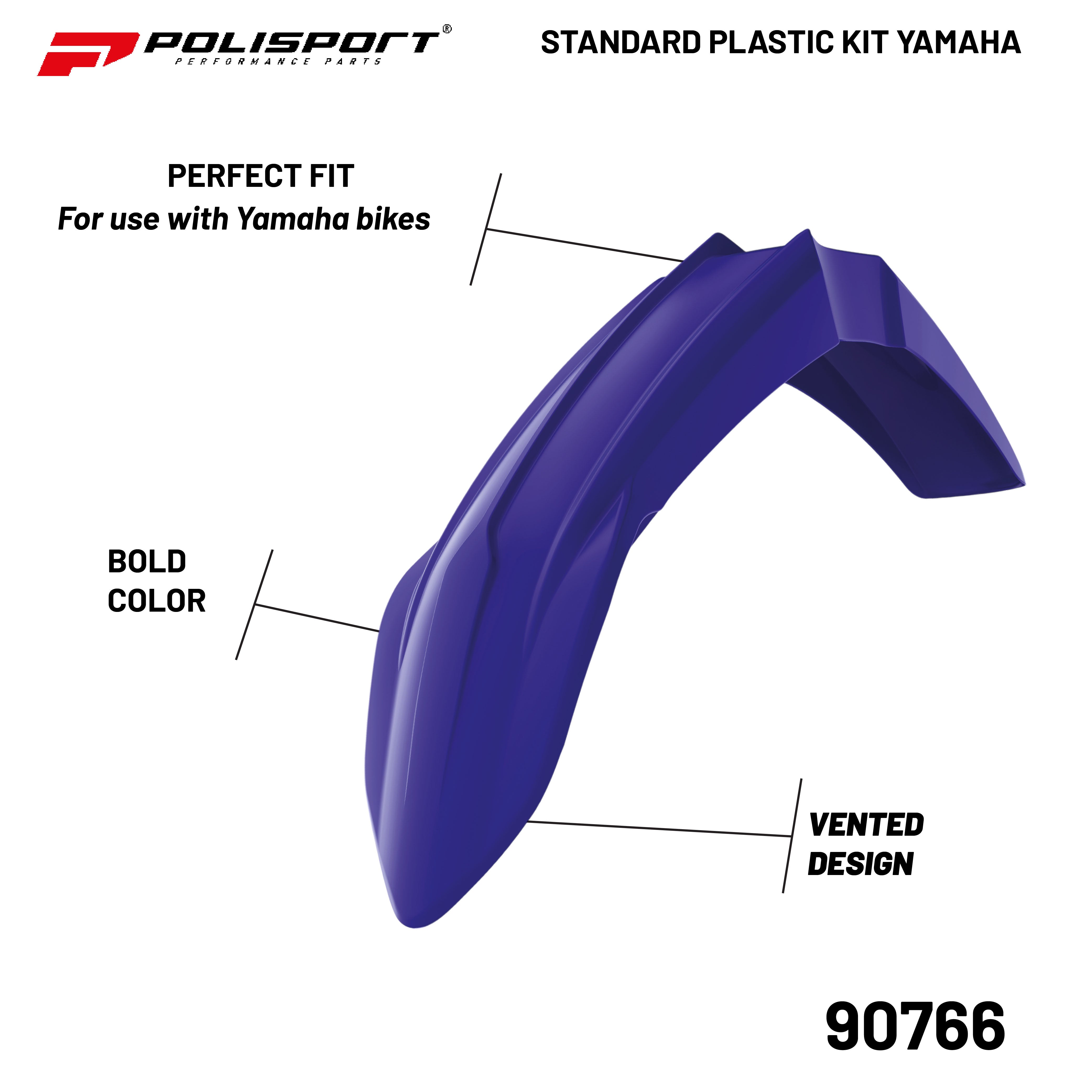 Polisport Full Plastic Kit for Yamaha YZ 250F (2019-23) OEM Quality Restyling Kit with Superior Fit, Flexibility, and Durability (Blue/White)