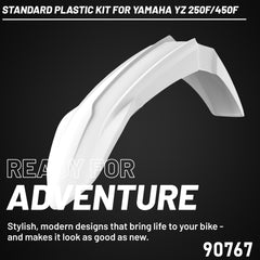 Polisport Full Plastic Kit for Yamaha YZ 250F (2019-23) OEM Quality Restyling Kit with Superior Fit, Flexibility, and Durability (White)