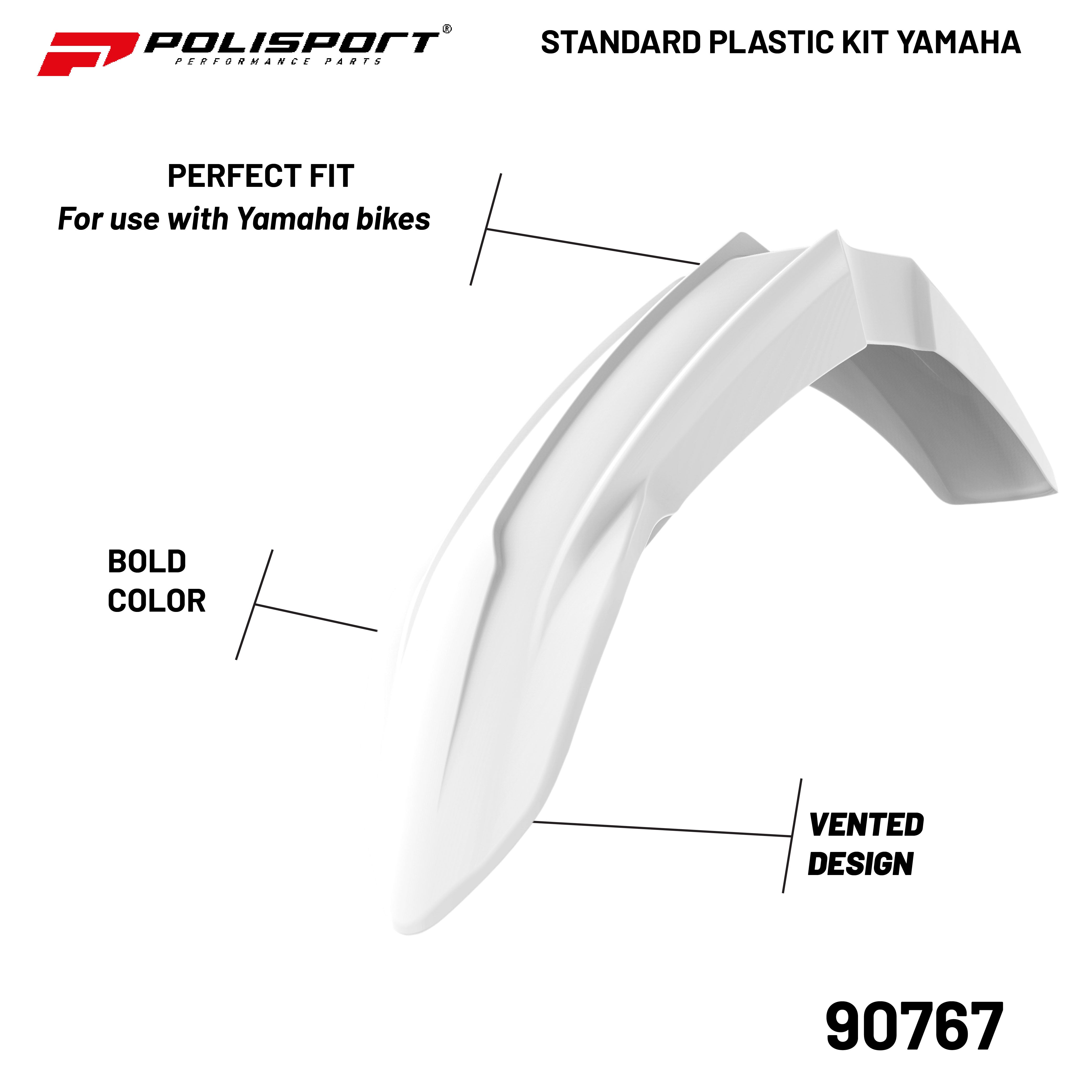 Polisport Full Plastic Kit for Yamaha YZ 250F (2019-23) OEM Quality Restyling Kit with Superior Fit, Flexibility, and Durability (White)