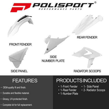 Polisport Motocross (MX) Replica Plastic Enduro Kit for Beta RR 2T/4T (2018-19) Dirt Bike