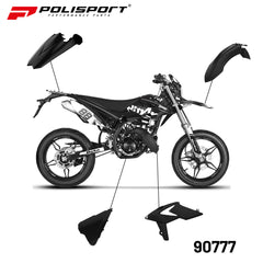 Polisport Full Plastic Kit for Beta RR 2T/4T (2018-19) OEM Quality Restyling Kit with Superior Fit, Flexibility, and Durability (Black)