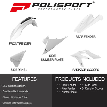 Polisport Motocross (MX) Replica Plastic Enduro Kit for Beta X-Trainer (2015-19) Dirt Bike