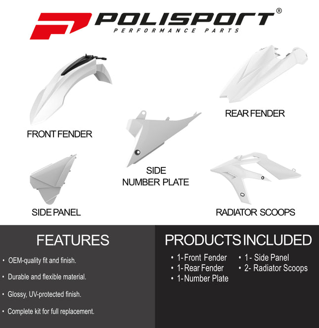 Polisport Motocross (MX) Replica Plastic Enduro Kit for Beta X-Trainer (2015-19) Dirt Bike