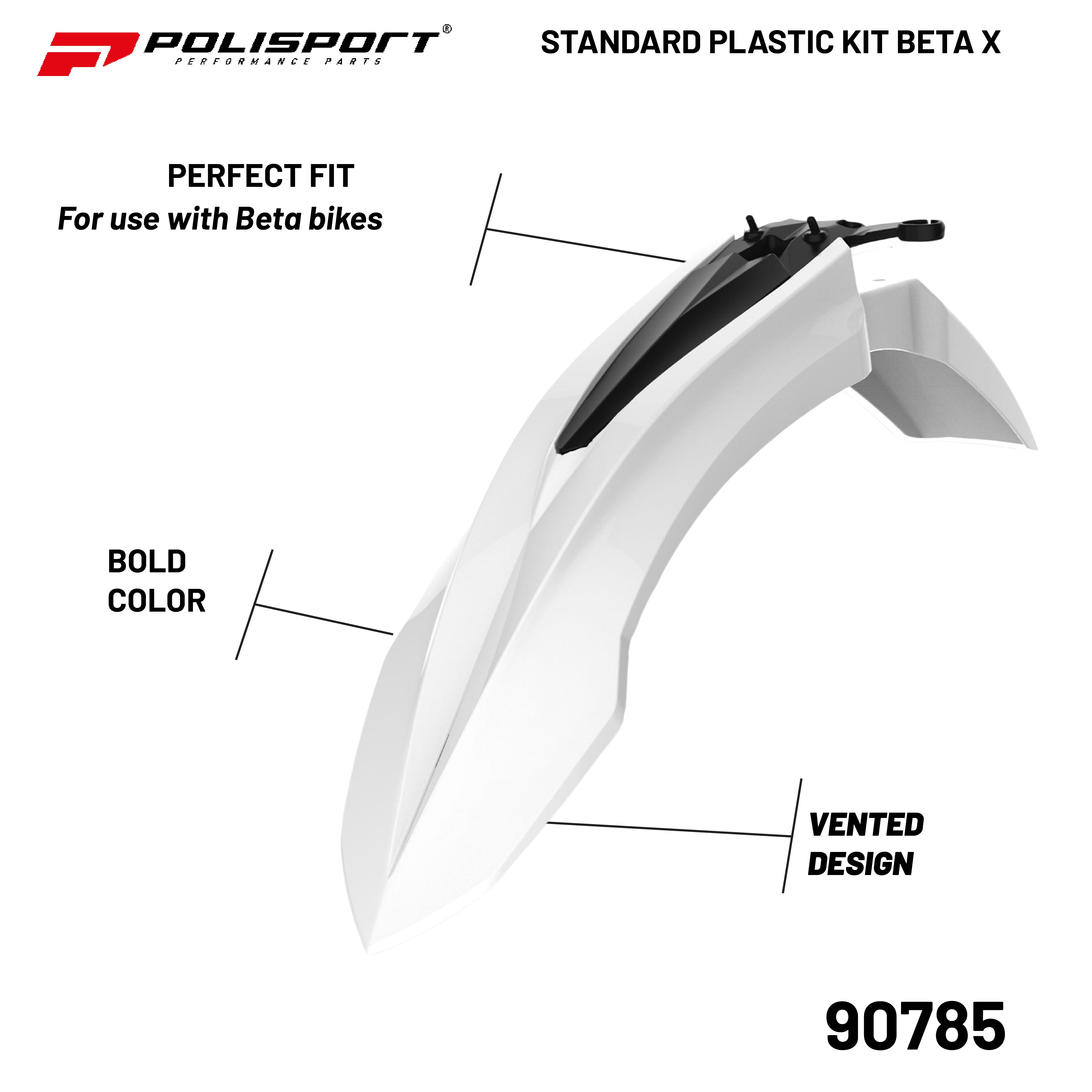 Polisport Full Plastic Kit for Beta X-Trainer (2015-19) OEM Quality Restyling Kit with Superior Fit, Flexibility, and Durability (White)