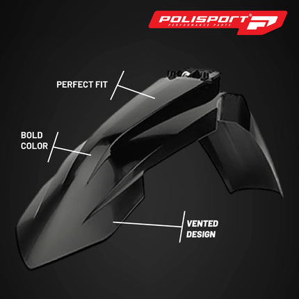 Polisport Motocross (MX) Replica Plastic Kit for KTM SX/SX-F/XC/XC-F (2019-20) Dirt Bike – OEM Quality, Durable, Flexible & Perfect Fit –Black