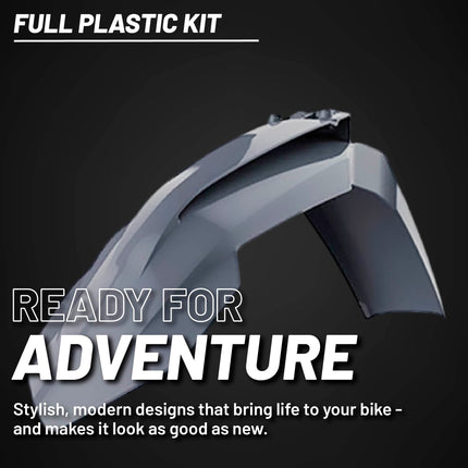 Polisport Motocross (MX) Replica Plastic Kit for KTM SX/SX-F XC/XC-F (2019-22) Dirt Bike – OEM Quality, Durable, Flexible & Perfect Fit – Nardo Gray