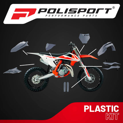 Polisport Motocross (MX) Replica Plastic Kit for KTM SX/SX-F XC/XC-F (2019-22) Dirt Bike – OEM Quality, Durable, Flexible & Perfect Fit – Nardo Gray