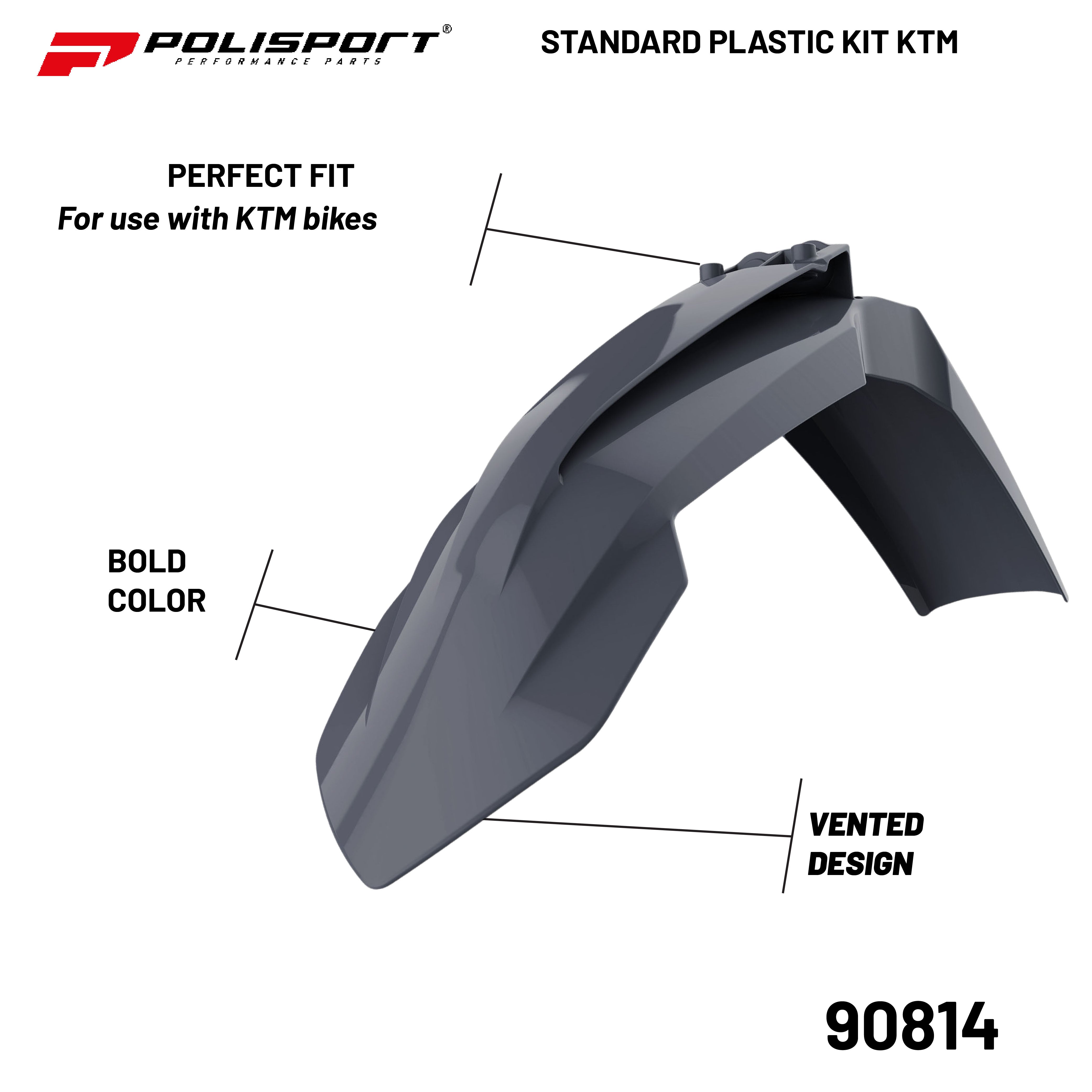 Polisport Full Plastic Kit for KTM SX/SX-F/XC/XC-F (2019-22) OEM Quality Restyling Kit with Superior Fit, Flexibility, and Durability (Grey)POLISPORT KIT KTM SX/XC/SX-F/XC-F(19-22) OEM