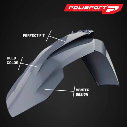 Polisport Motocross (MX) Replica Plastic Kit for KTM SX/SX-F XC/XC-F (2019-22) Dirt Bike – OEM Quality, Durable, Flexible & Perfect Fit – Nardo Gray