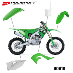 Polisport Full Plastic Kit for Kawasaki KX 250F (2019-24) OEM Quality Restyling Kit with Superior Fit, Flexibility, and Durability (Green/White)