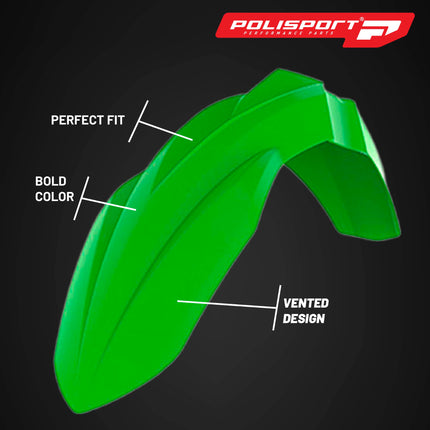 Polisport Motocross (MX) Replica Plastic Kit for Kawasaki KX 250F (2019-24) Dirt Bike – OEM Quality, Durable, Flexible & Perfect Fit – Green/White