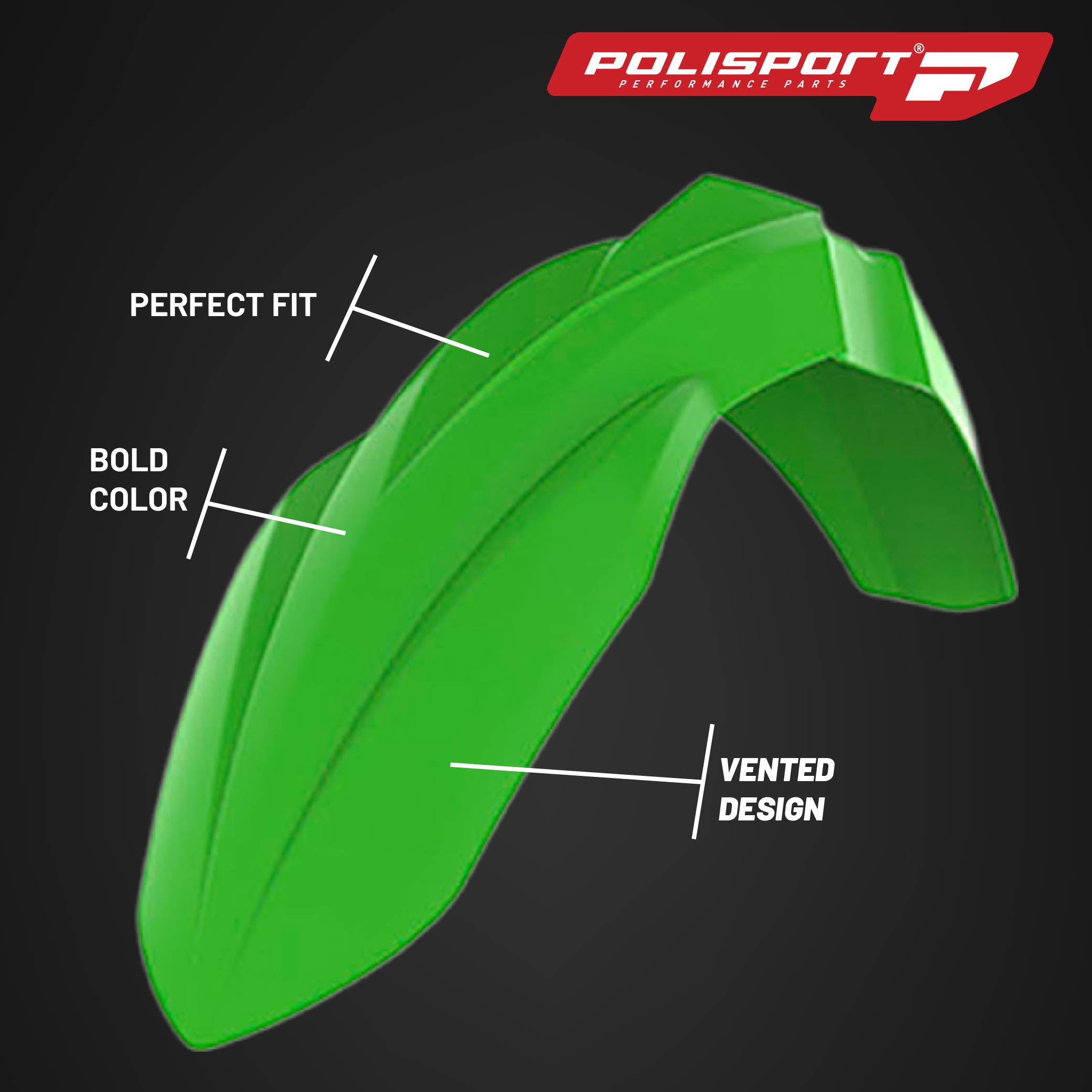 Polisport Motocross (MX) Replica Plastic Kit for Kawasaki KX 250F (2019-24) Dirt Bike – OEM Quality, Durable, Flexible & Perfect Fit – Green/White