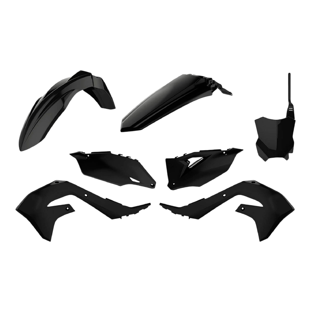 Polisport Motocross (MX) Replica Plastic Kit for Kawasaki KX 250F (2019-24) Dirt Bike – OEM Quality, Durable, Flexible & Perfect Fit – Black