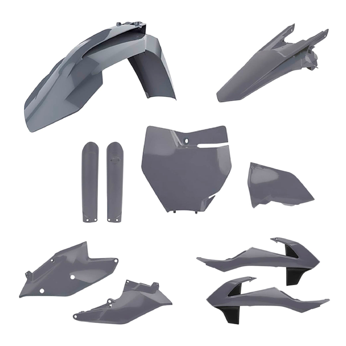 Polisport Motocross (MX) Replica Plastic Kit for KTM SX/SX-F XC/XC-F (2016-18) Dirt Bike – OEM Quality, Durable, Flexible & Perfect Fit – Nardo Gray