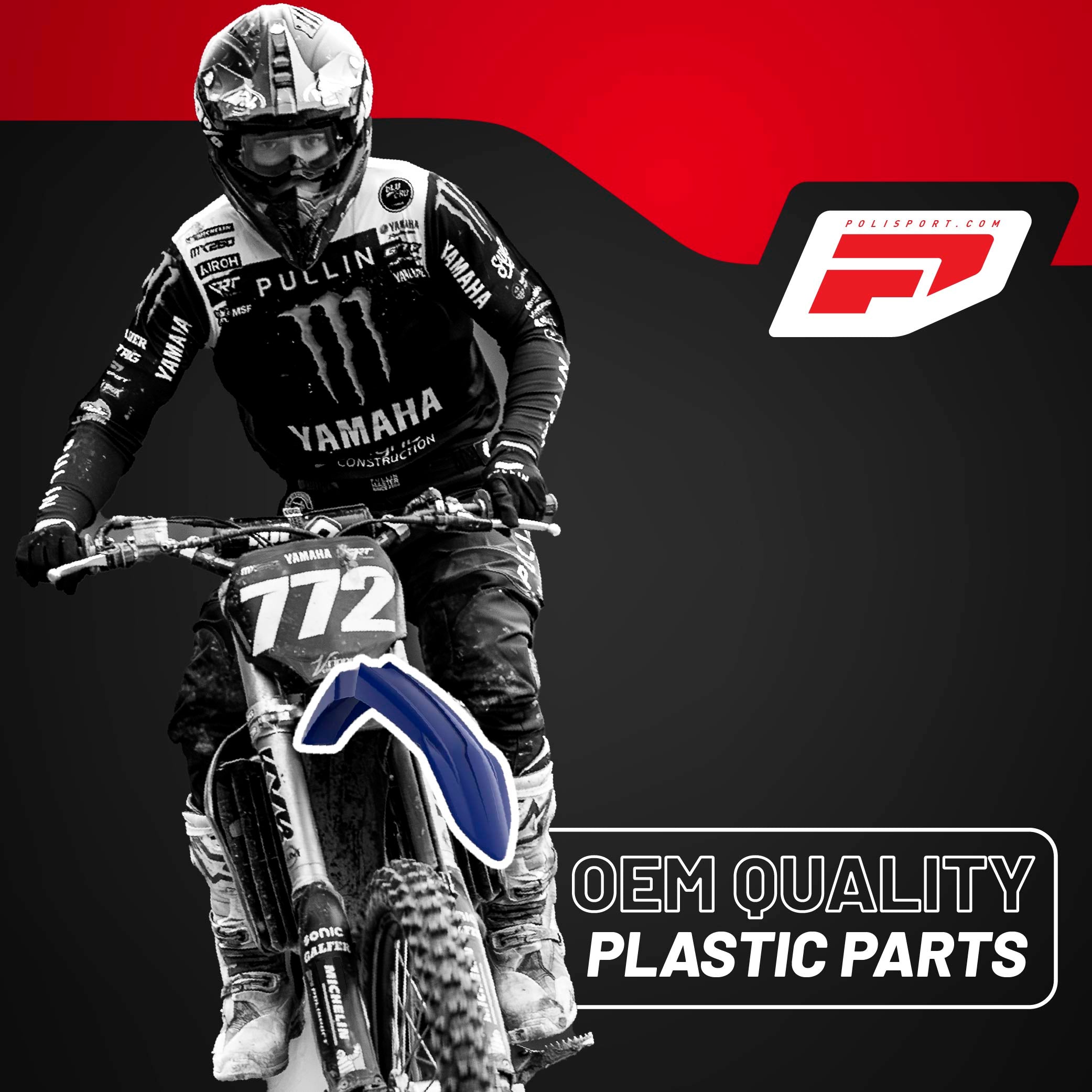 Polisport Motocross (MX) Replica Plastic Kit for Yamaha YZ 250F (2019-23) Dirt Bike