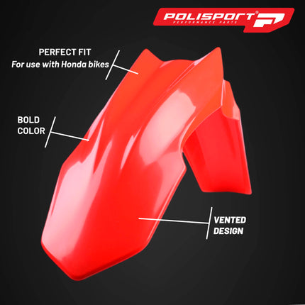 Polisport Motocross (MX) Replica Plastic Kit for Honda CRF 450R (2013-16) Dirt Bike – OEM Quality, Durable, Flexible & Perfect Fit – Red/Black