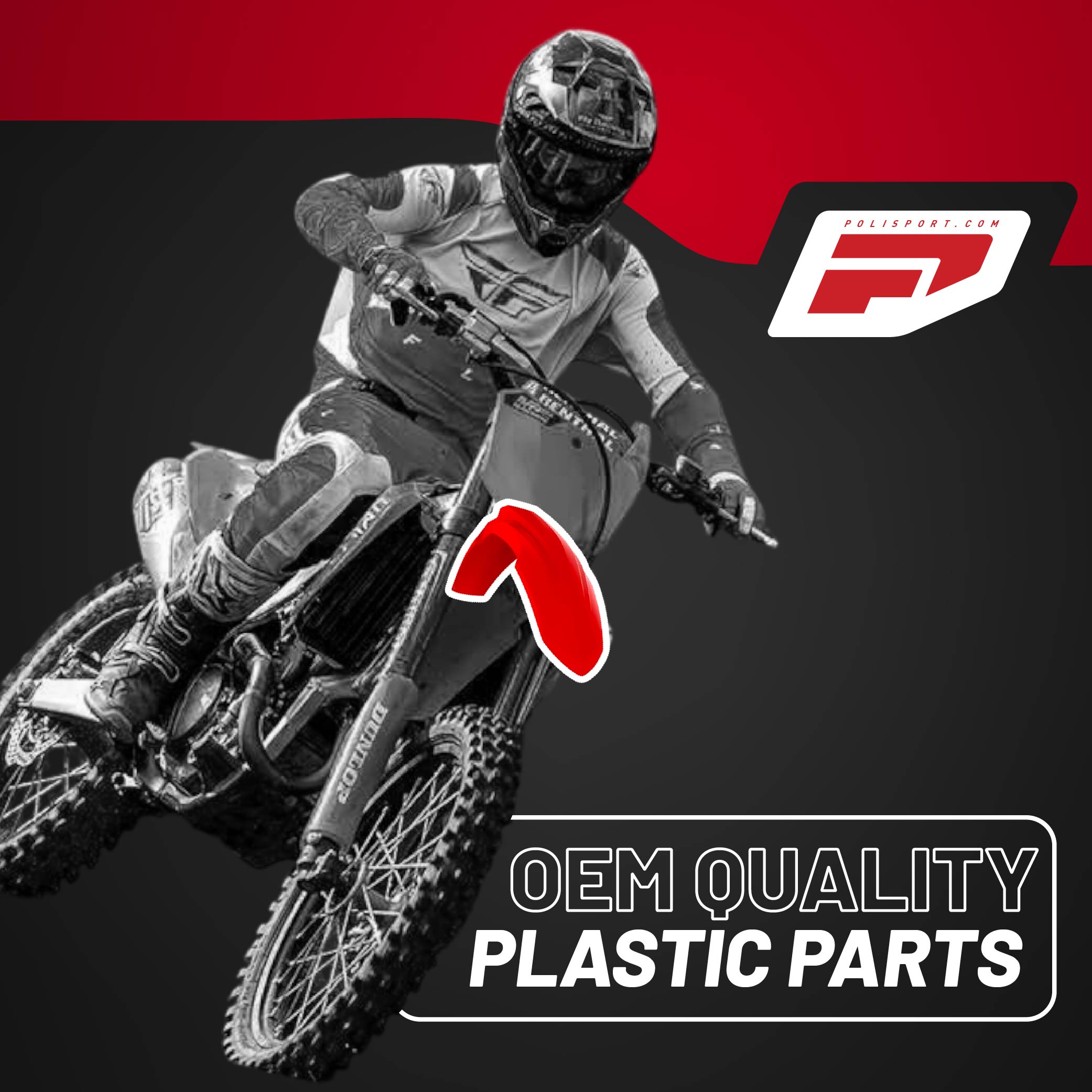 Polisport Motocross (MX) Replica Plastic Kit for Honda CRF 450R (2017-20) Dirt Bike – OEM Quality, Durable, Flexible & Perfect Fit – Red/Black