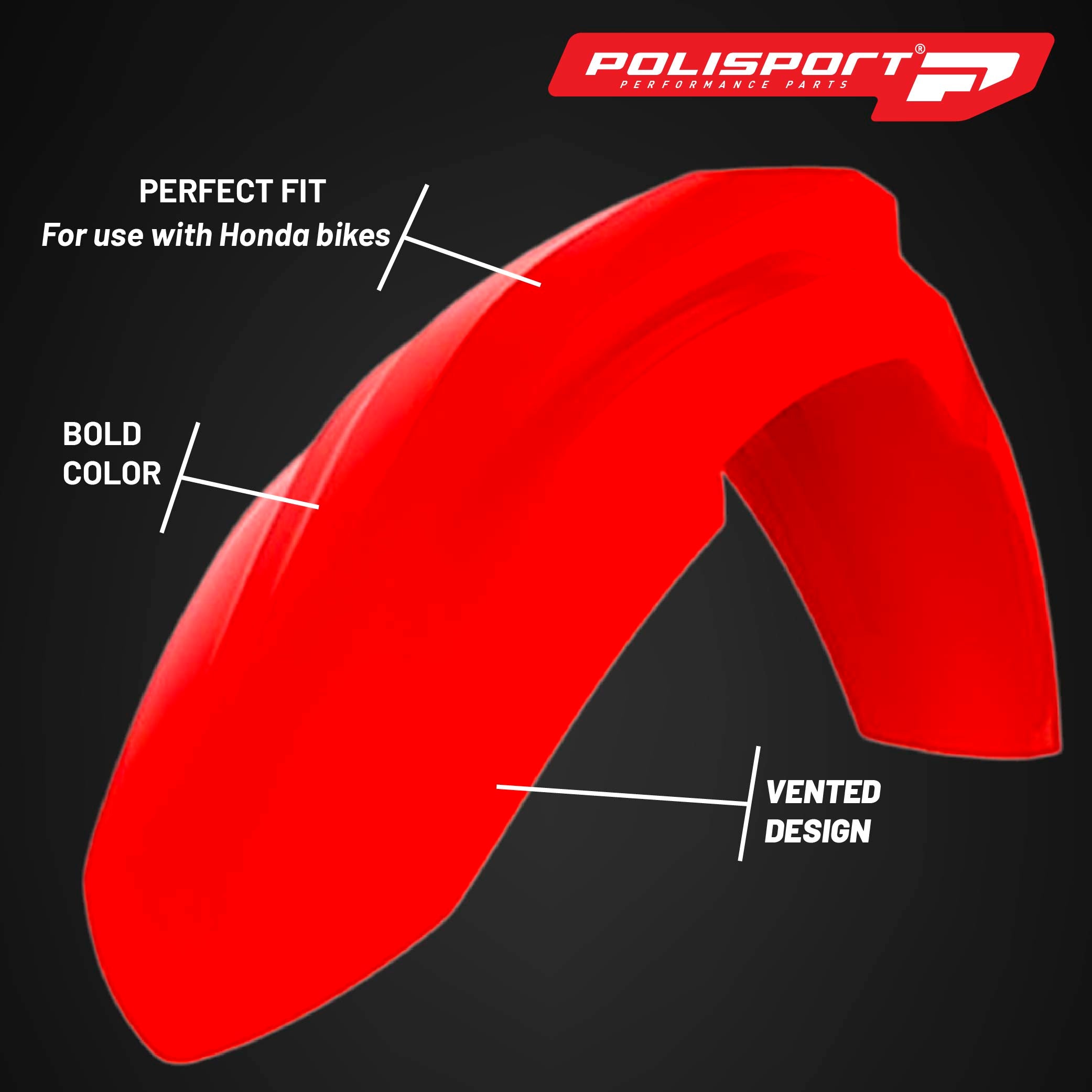 Polisport Motocross (MX) Replica Plastic Kit for Honda CRF 450R (2017-20) Dirt Bike – OEM Quality, Durable, Flexible & Perfect Fit – Red/Black