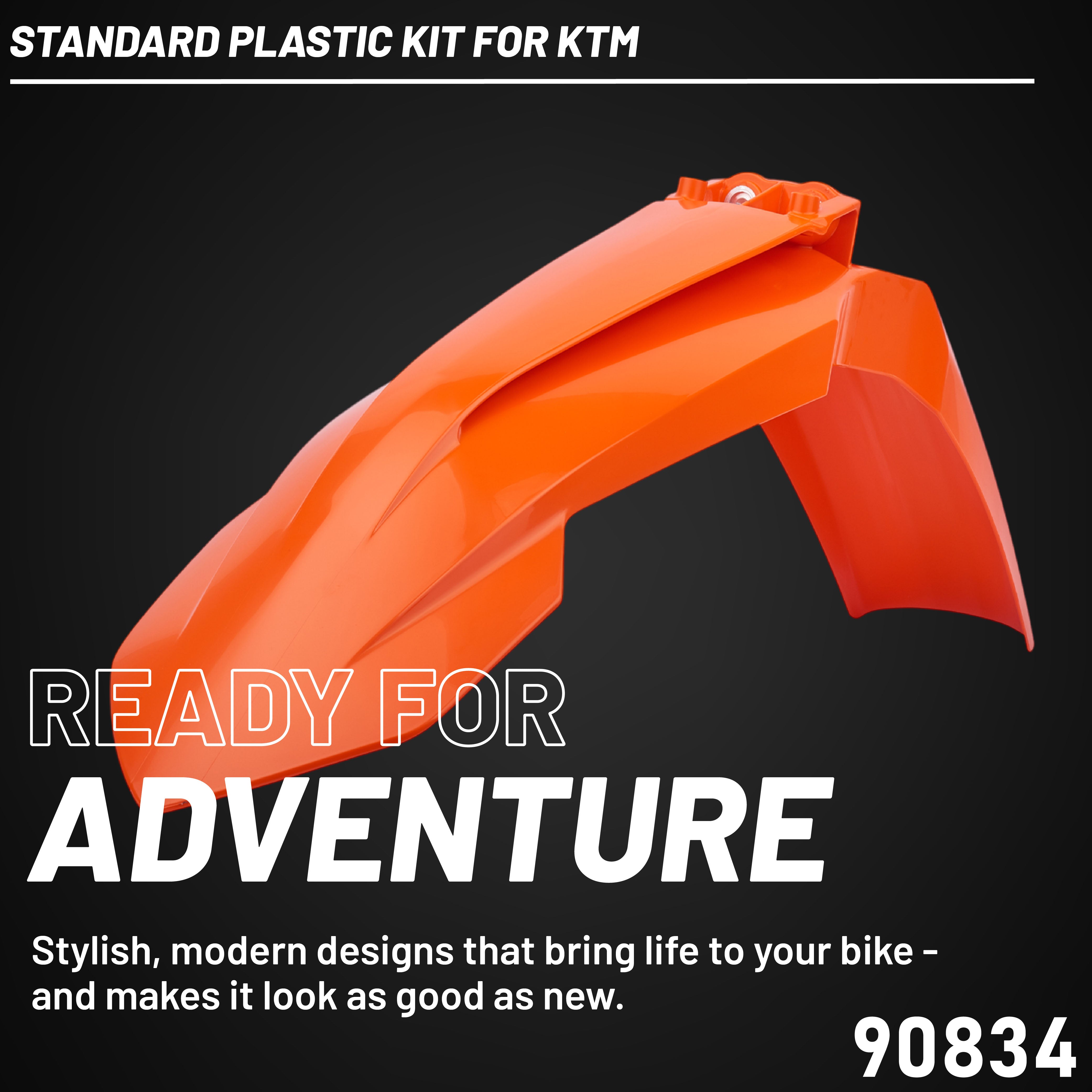 Polisport Full Plastic Kit for KTM XC/XC-F (2016-18) OEM Quality Restyling Kit with Superior Fit, Flexibility, and Durability (Orange/Black)