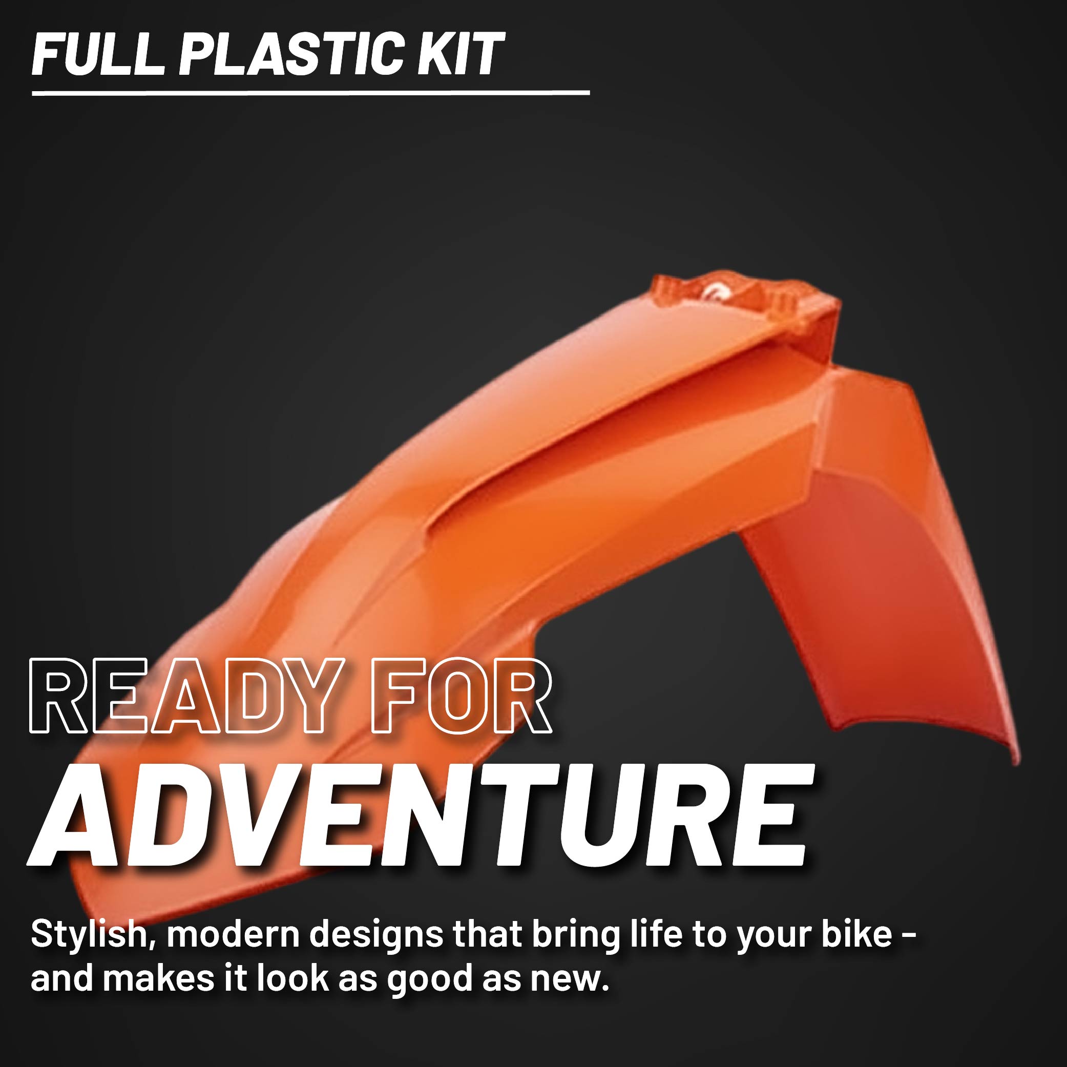 Polisport Motocross (MX) Replica Plastic Kit for KTM SX/SX-F (2016-18) Dirt Bike – OEM Quality, Durable, Flexible & Perfect Fit – Orange/Black