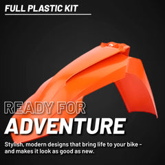 Polisport Motocross (MX) Replica Plastic Kit for KTM SX/SX-F (2016-18) Dirt Bike – OEM Quality, Durable, Flexible & Perfect Fit – Orange/Black