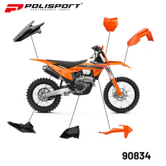 Polisport Full Plastic Kit for KTM XC/XC-F (2016-18) OEM Quality Restyling Kit with Superior Fit, Flexibility, and Durability (Orange/Black)