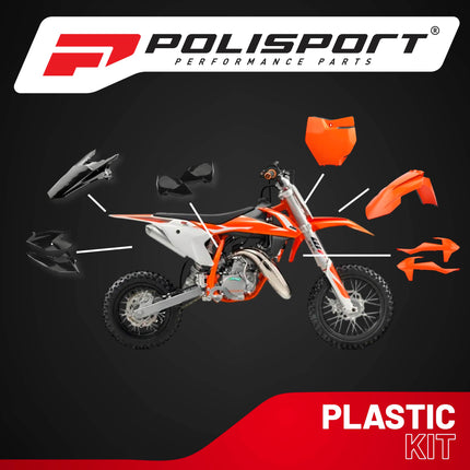 Polisport Motocross (MX) Replica Plastic Kit for KTM SX/SX-F (2016-18) Dirt Bike – OEM Quality, Durable, Flexible & Perfect Fit – Orange/Black