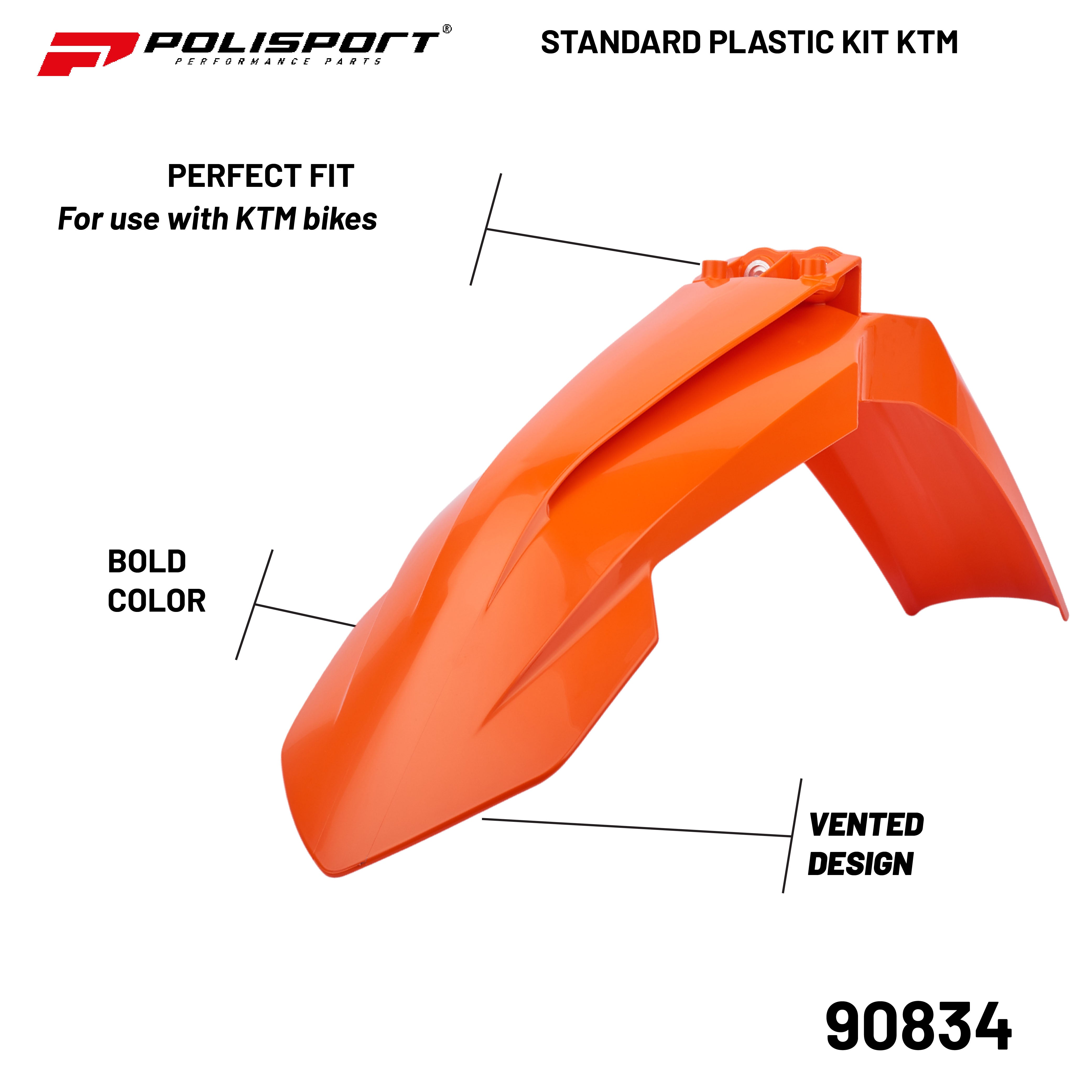 Polisport Full Plastic Kit for KTM XC/XC-F (2016-18) OEM Quality Restyling Kit with Superior Fit, Flexibility, and Durability (Orange/Black)